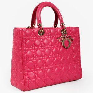 Christian Dior - Fuchsia Pink Lady Dior Handbag - Medium